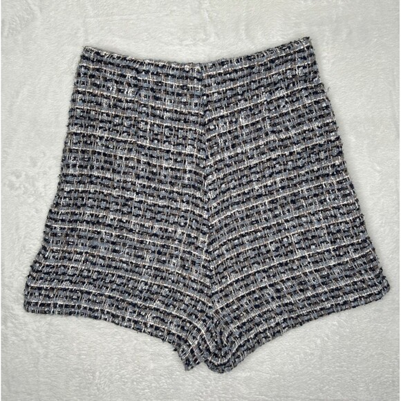 Zara Blue Textured Woven Skort Mini Skirt High Rise Women’s XS 8604/816/073 - Picture 4 of 12